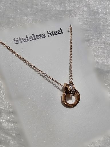 SS Rose Gold Pendent Chain 