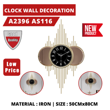 CLOCK IRON WALL DECORATION A2396 AS116