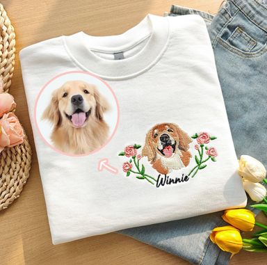 T-shirt bordado carita de mascota