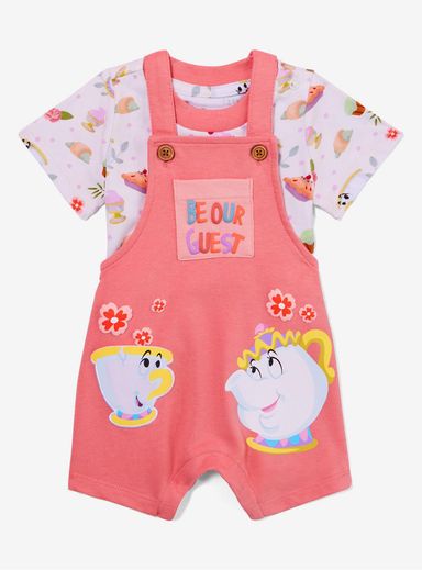 Disney Beauty and the Beast Be Our Guest Infant T-Shirt and Overall Set