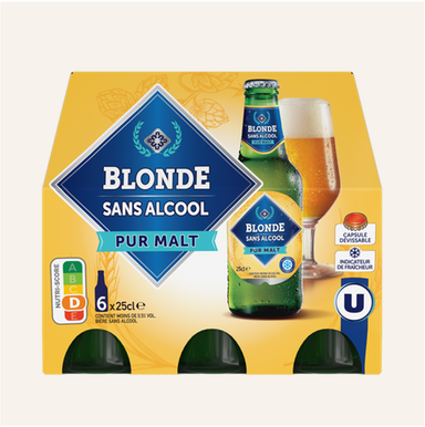 U Bierre Blonde sans Alcool 6x25cl