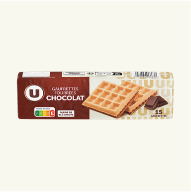 U Gauffres Fourrées Chocolat 15 biscuits
