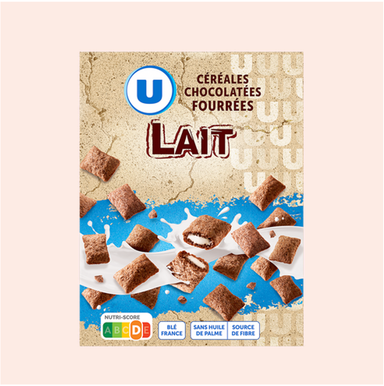 U Céréales Chocolatées Fourées Lait 375g