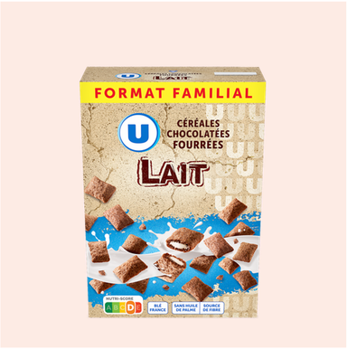 U Céréales Chocolatées Fourées Lait 600g