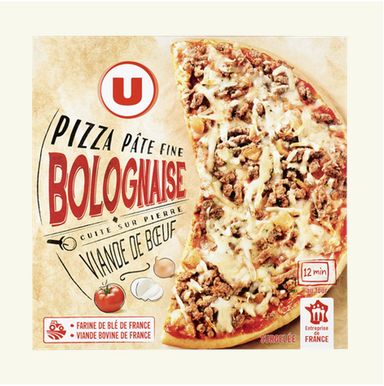 U Pizza Bolognaise Viande de Boeuf Cuite sur Pierre 330g