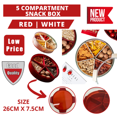 5 COMPARTMENT SNACK BOX