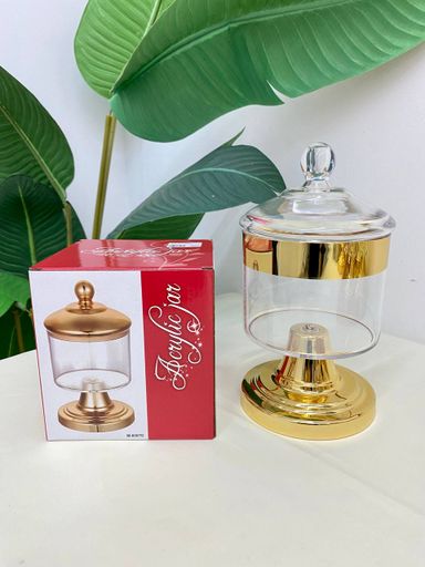 ACRYLIC COOKIE JAR LACE GOLD AC44 