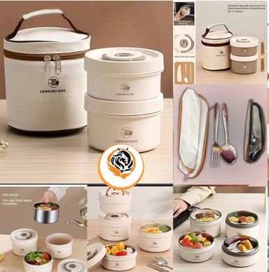 Stainless Steel Lunch Box with Fork & Spoon – Eat Fresh Anywhere 🥗🍱✨