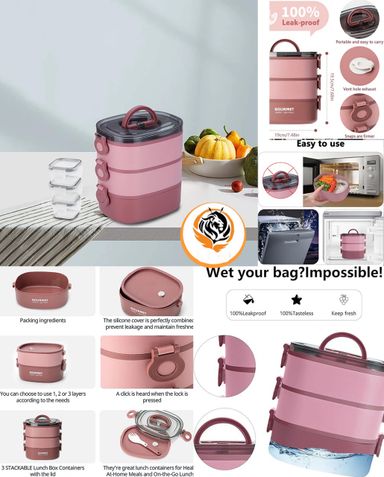 3-Layer Large Capacity Lunch Box with Handle – Perfect for School & On-the-Go Meals 🍱🎒