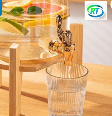 Elegant Water Dispenser with Wooden Stand – Stylish Hydration Solution 💧🌳