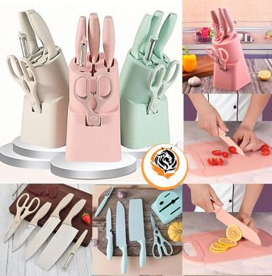 6-in-1 Kitchen Knife and Utensil Set with Holder – Streamline Your Culinary Space 🔪🍴