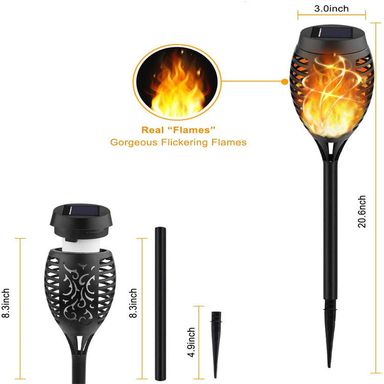 SOLAR FLAME 33 LED LIGHT TS1004