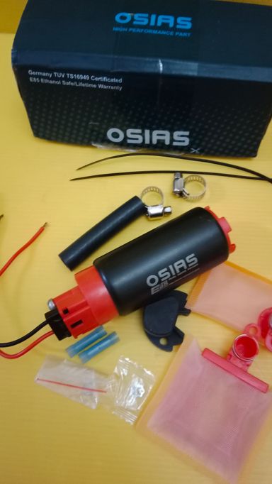   OSIAS 340LPH Fuel Pump Universal In-Tank | High Flow 12V Petrol E85 | Turbo/NA Modified Car Support 600HP
