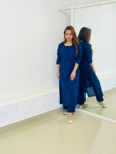 Navy Blue Kurta Set
