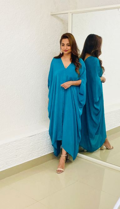 Teal Blue Shirt Kaftan
