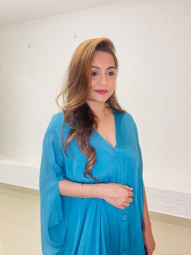 Teal Blue Shirt Kaftan