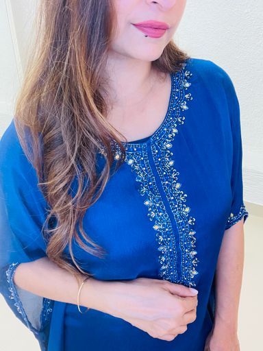 Electric Blue Kaftan Set