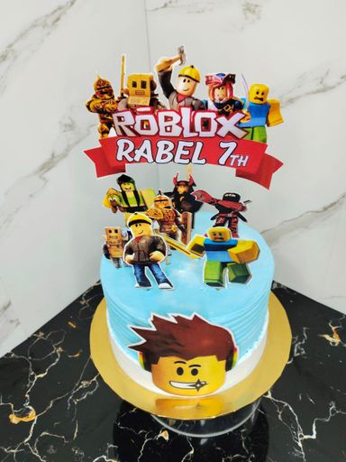 Birthday Cake With Cartoonic Topper