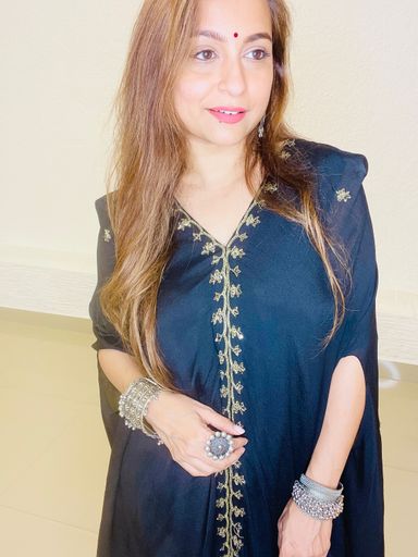 Black Kaftan Dhoti Set