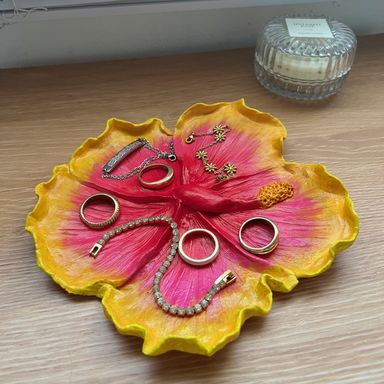 Hibiscus Clay Trinket