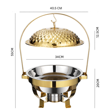 HOOK BUFFET CHAFING DISH 4.5L GOLDEN DIAMOND
