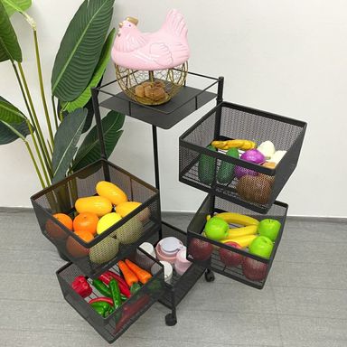 Rotating Kitchen Storage Basket Square