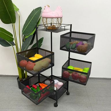 Rotating Kitchen Storage Basket Square