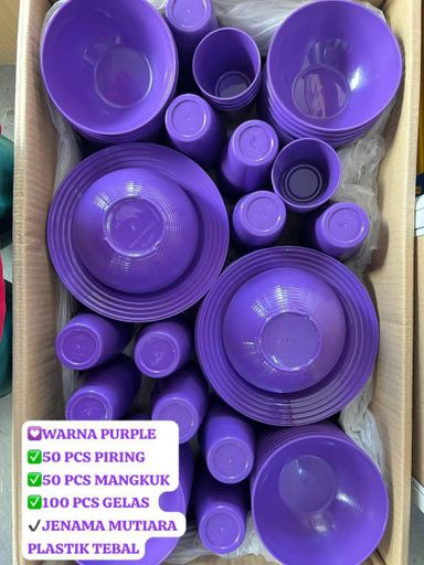 200 PCS DINNER SET MUTIARA PURPLE 