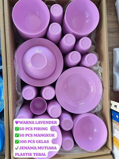 200 PCS DINNER SET MUTIARA LAVENDER