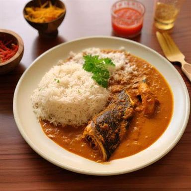 Riz blanc avec sauce graine - ATASSI ECOBANK