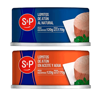 Lomitos de Atún SP Entero c/Agua o Aceite 170 gr