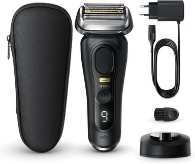 Braun Series 9 PRO Plus Electric Shaver for Men, 5 Pro Shave Elements and Precision Long Hair ProTrimmer, Charging Stand, Wet and Dry Electric Razor with 60min Runtime, 9510s, Black