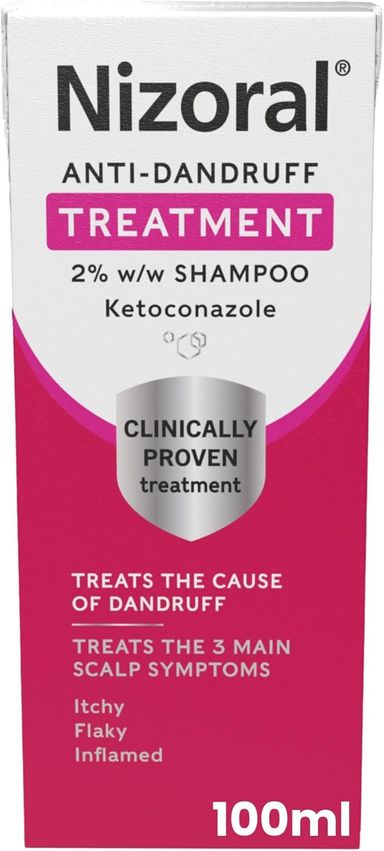 Nizoral Anti-Dandruff Treatment Shampoo, Treats and Prevents Dandruff, Clinically Proven to Control Itchy & Flaky Scalps, Contains Ketoconazole, 1 x 100ml