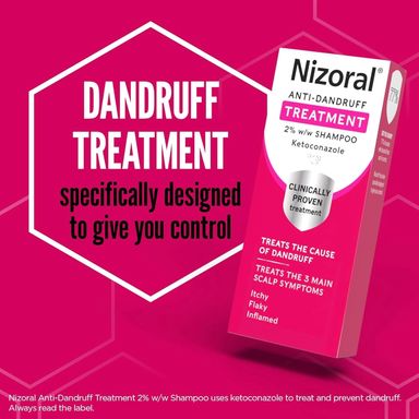 Nizoral Anti-Dandruff Treatment Shampoo, Treats and Prevents Dandruff, Clinically Proven to Control Itchy & Flaky Scalps, Contains Ketoconazole, 1 x 100ml