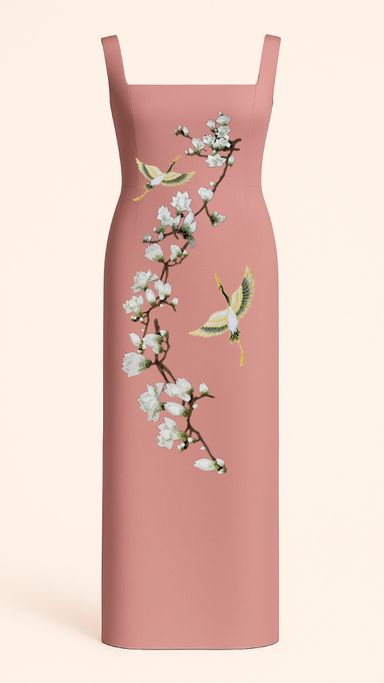 Magnolias Square Neck Dress