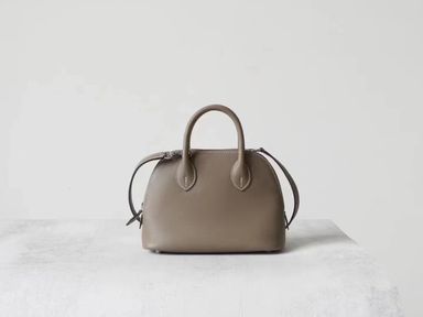 Partisan Hand-Crafted Mini EV Leather Bowler Bag (Khaki)