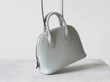 Partisan Hand-Crafted Mini EV Leather Bowler Bag (Saint Blue)