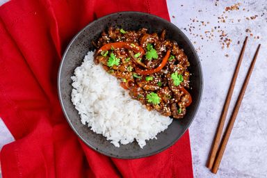Dry Chili Beef w Rice