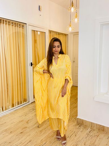 Yellow Kaftan Coords