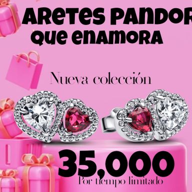 Aretes Pandora Nueva Colección corazones ♥️ 