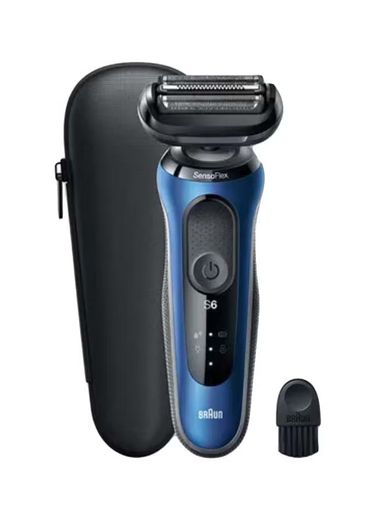 Braun 60-B1000s,Braun Shaver Series 6 Sensoflex - 60-B1000S Wet & Dry Shaver, With Travel Case, Blue