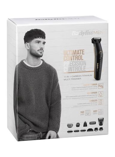BaByliss 11-In-1 Cordless Multi Grooming Kit, Waterproof, Hair/Nose/Body And Beard Trimmer, Hair Clipper, Shaver For Men With Sharp Carbon Titanium Blades - MT860E, 3 Years Guarantee
