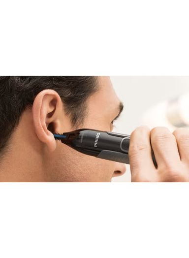 Philips UK Kitchen and Home Series NT3650/16 3000 Battery-Operated Nose, Ear and Eyebrow Trimmer,Grey