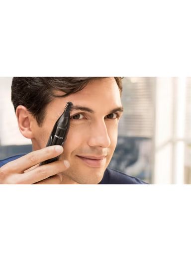 Philips UK Kitchen and Home Series NT3650/16 3000 Battery-Operated Nose, Ear and Eyebrow Trimmer,Grey
