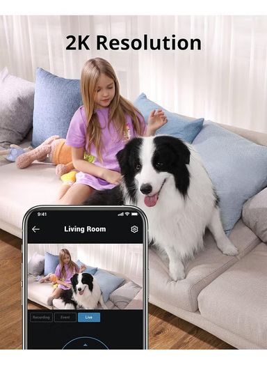 eufy Security IndoorCam Mini Pan and Tilt 2K Wi-Fi Network Home Surveillance Camera- Eufy Mini IndoorCam