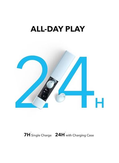 Soundcore Soundcore A30i by Anker, Noise Cancelling Earbuds, Lipstick-Shaped Stylish Design, Tiny, Lightweight Comfort, Smart Noise Cancelling, Clear Sound, 24H Playtime, IP54, Wireless Earbuds Blue