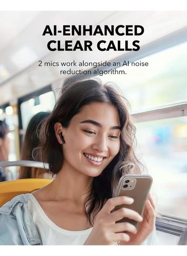 Soundcore K20i by Anker, Semi-in-Ear Earbuds, Bluetooth Wireless, 36H Playtime, Fast Charge, Clear Sound, Comfortable Fit, ENC 2-Mic Clear Calls, Custom EQ, IPX5, Bluetooth 5.3, App Control (Black)
