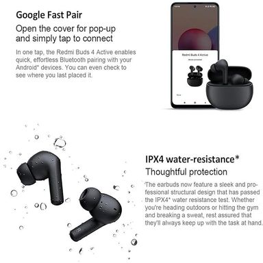 Xiaomi Redmi Buds 4 Active Earbuds with Noise Cancellation, White - BHR8000GL-WH