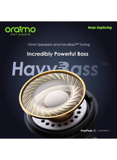Oraimo OTW-330_BLACK FreePods Lite Havy Bass TWS Earphone with APP Control