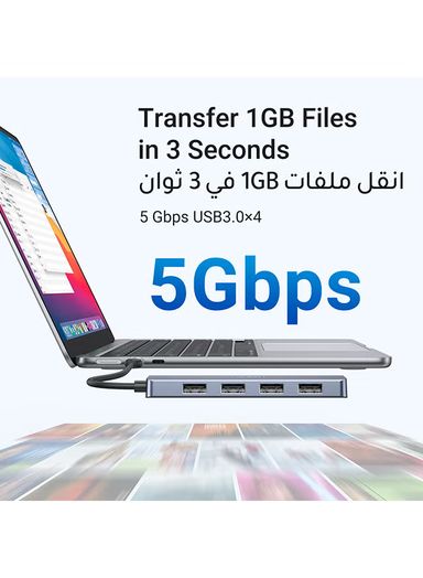 UGREEN USB C Hub, 4K30Hz HDMI USB C Hub Multiport Adapter with 4 USB 3.0 Ports, USB C Dongle Compatible with MacBook, iPad, iMac, iPhone 15 Pro/Pro Max, Samsung Galaxy S23 Ultra, Lenovo (20197)